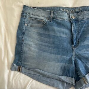 American eagle midi jean shorts